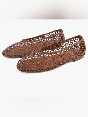 Sovanyou FIRE! NIB! Slip-on Mesh Ballet Flats in Brown. Sz 7.5 R2S!!